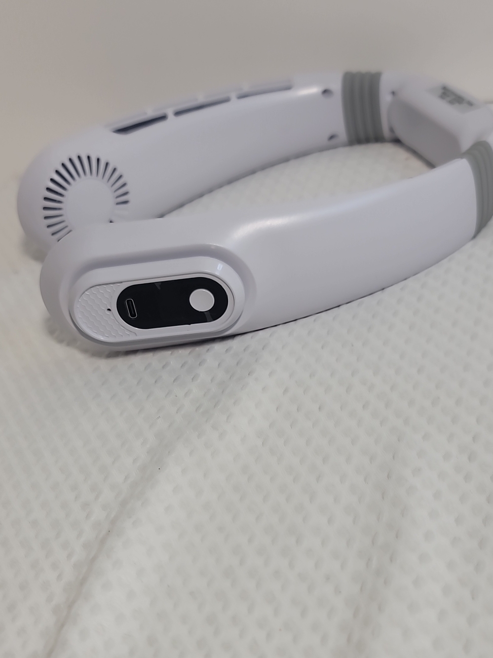 White Wearable Neck Fan - Portable Cooling
